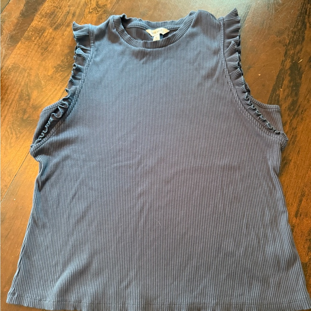 Nine West ribbed tank size XL blue